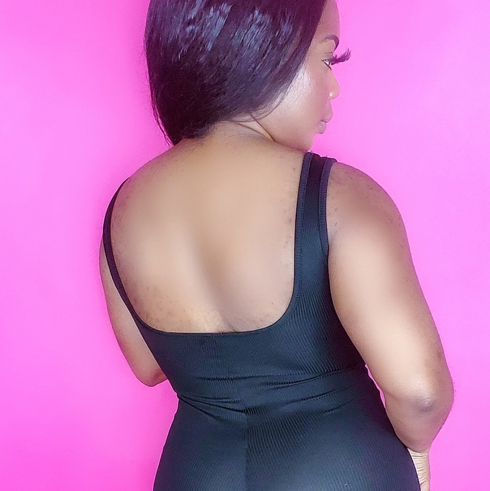 "Model Energy" Ribbed Backless Jumpsuit - Picture 3 of 3
